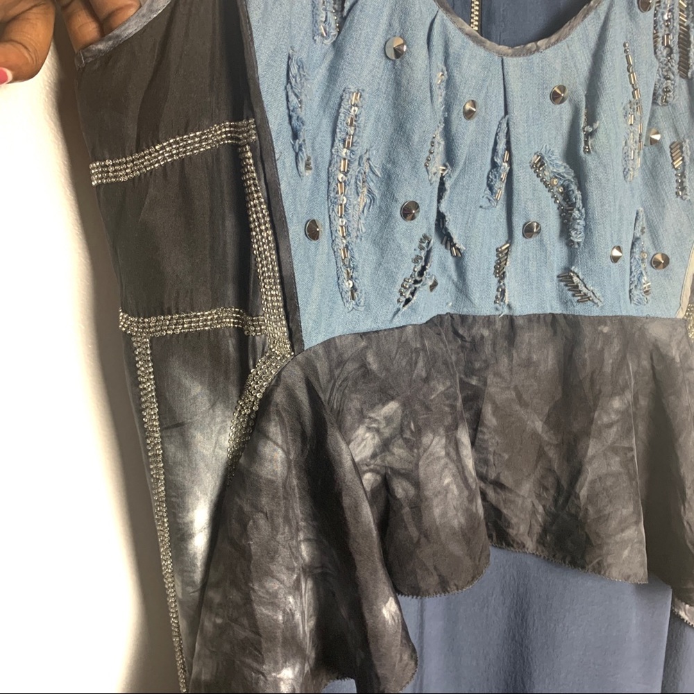 Sachin & Babi Blue Embellished Dress Sz 4 - Picture 4 of 7
